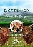 Scottish Coo Enamel Pin Badge