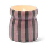 Pink/Green Striped Ceramic Candle - Cinnamon & Clove