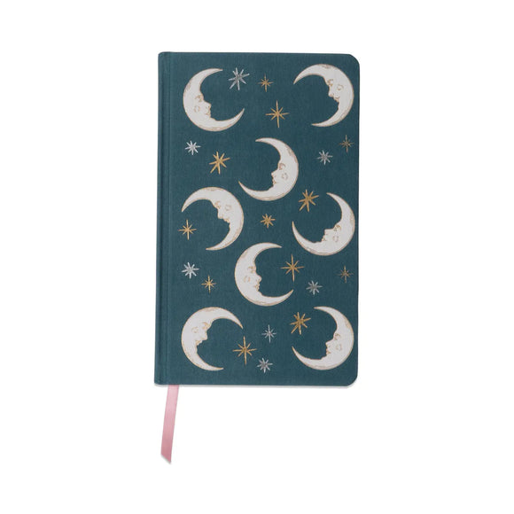 Celestial Teal Moon Bookcloth Journal