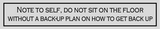 Back-Up Plan Sign