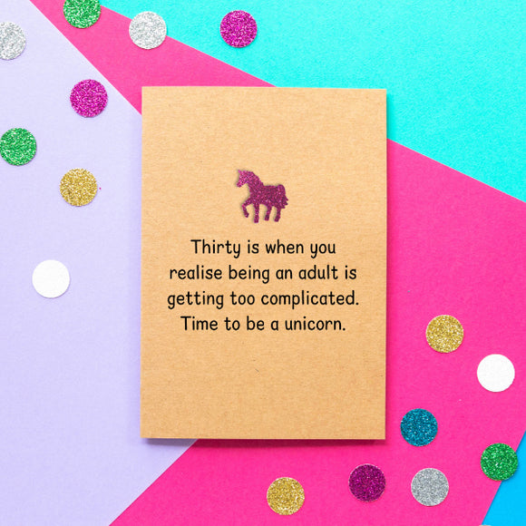 Thirty Unicorn Card