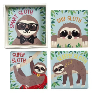 Playful Sloth Coasters