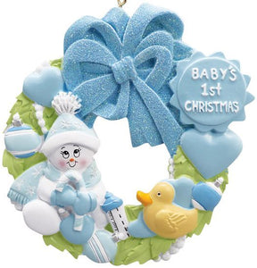 Baby's 1st Christmas Wreath - Blue