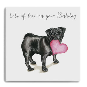 Love Birthday Pug Card