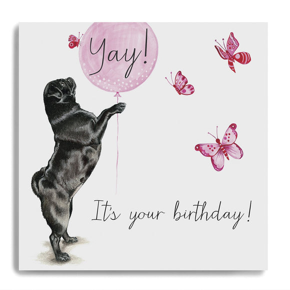 Yay! Birthday Pug Card