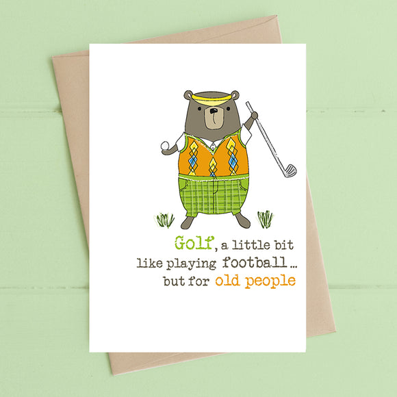 Golf Old People Card