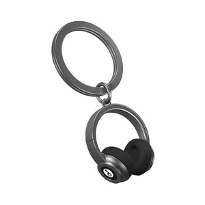 Black Headphones 3D Keyring
