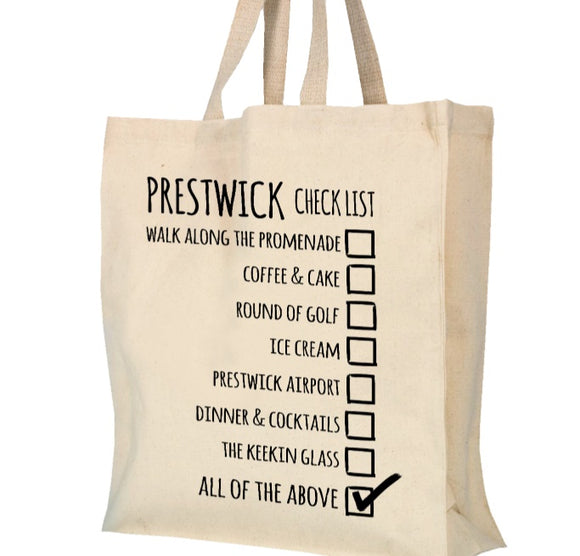 Prestwick Checklist Tote Bag