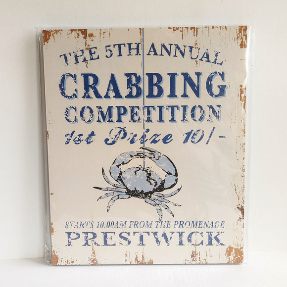 Crabbing Competition Prestwick Sign
