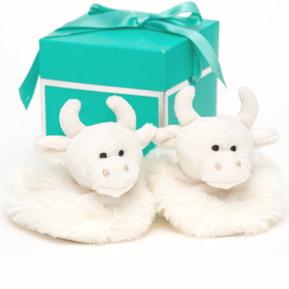 Highland Coo Plush Baby Slippers