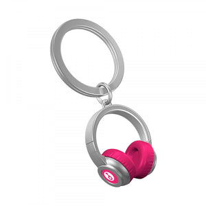 Pink Headphones 3D Keyring