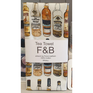 Whisky Bottles Tea Towel